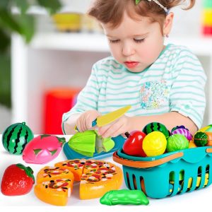 100-piece food set for children's role-playing: fruits and vegetables cutting toys that can be broken and cut, early education gift toys, suitable as birthday gifts, New Year gifts, and holiday gifts for kids