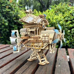 3D puzzle wooden DIY assembly toys: pirate ship, carousel, Ferris wheel, pumpkin carriage, ocean sailing boat models. Suitable as New Year gifts, birthday gifts, and holiday gifts for children and couples.